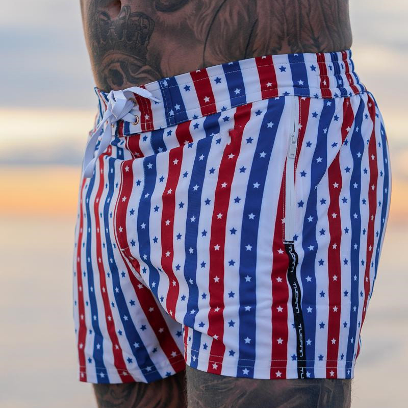 Beach Star Print Swimming Trunks