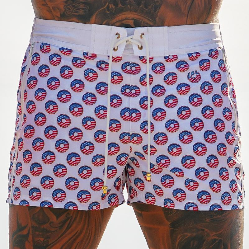 Beach Star Print Swimming Trunks