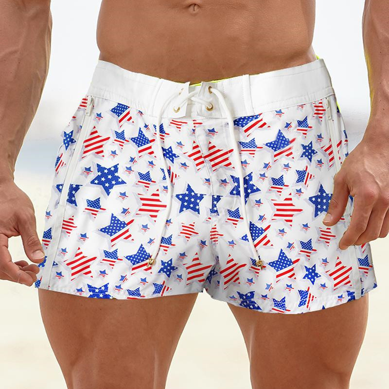 Beach Star Print Swimming Trunks