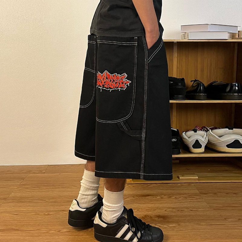 JNCO Embroidered Hip Hop Denim Shorts
