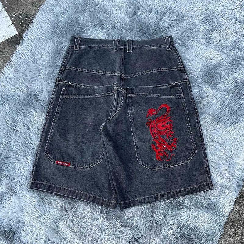 Hip Hop Rock Embroidered Denim Shorts