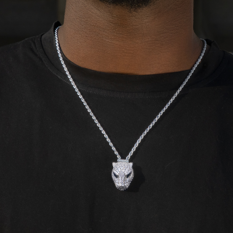 Moissanite Panther Necklace in S925 Sterling Silver