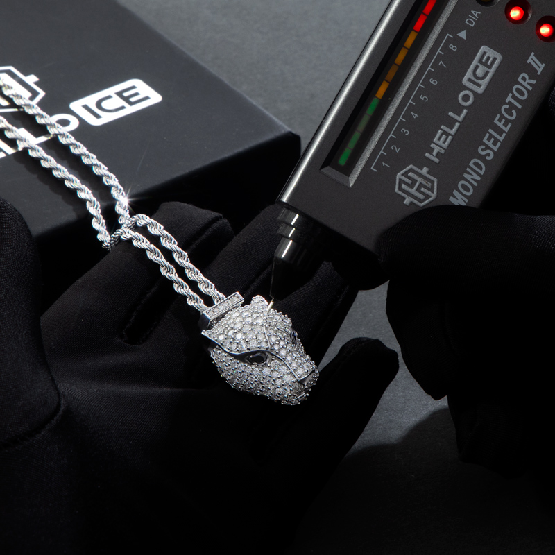 Moissanite Panther Necklace in S925 Sterling Silver