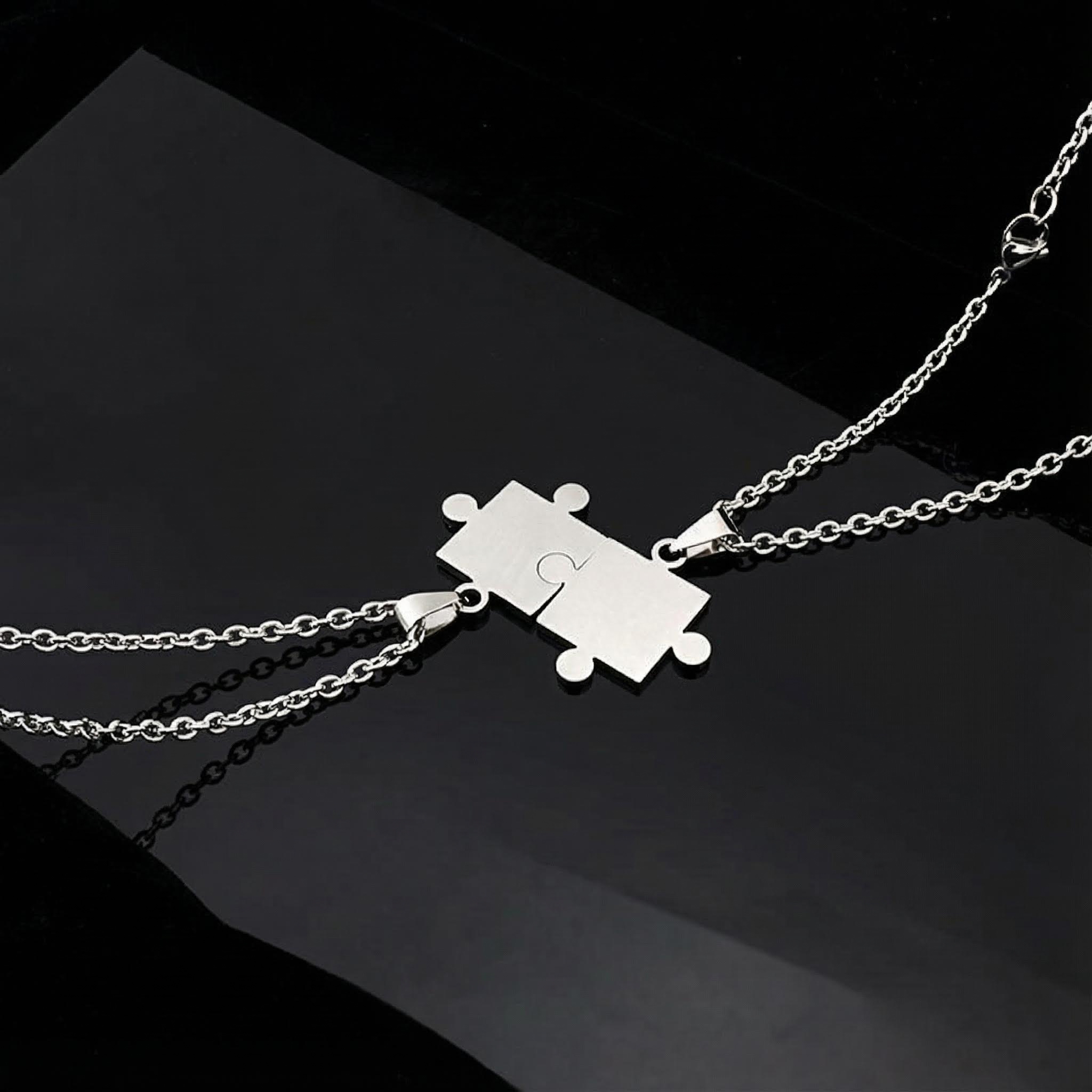 Puzzle Titanium Steel Pendant - 2 Pieces