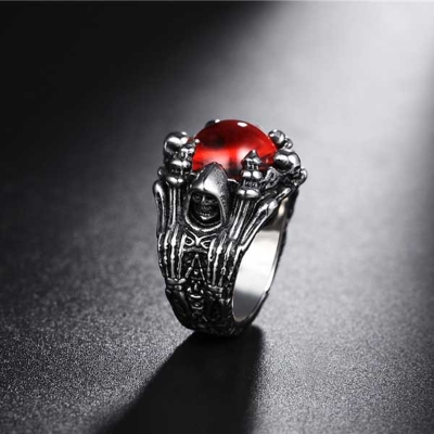 Red Eye of Dragon Stainless Steel Ring