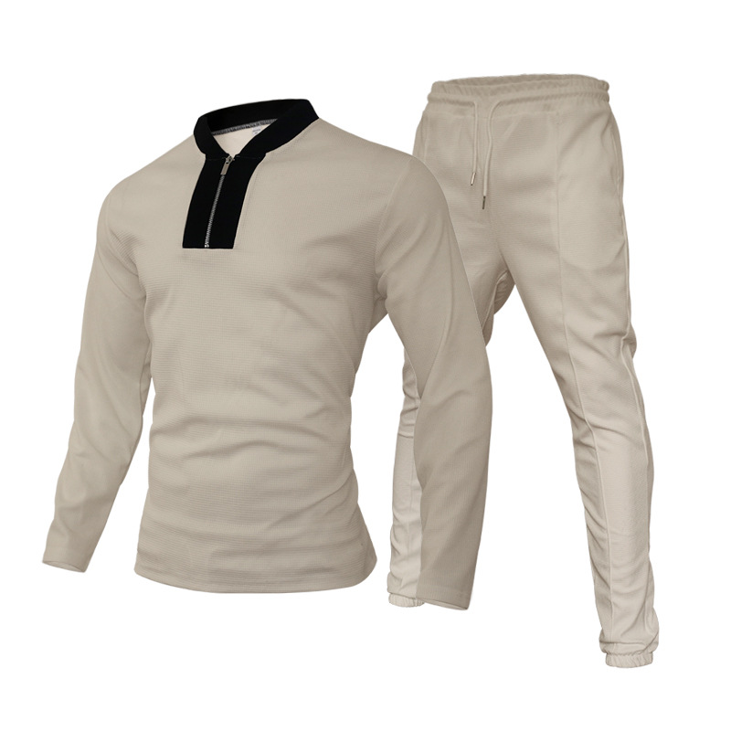 Fashion Casual Zipper Stand Collar Sports Suit