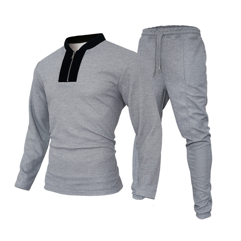 Fashion Casual Zipper Stand Collar Sports Suit
