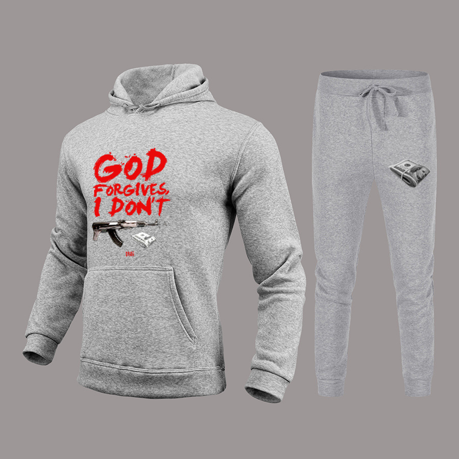 God Forgives Printed Hoodie Sweatpants Set