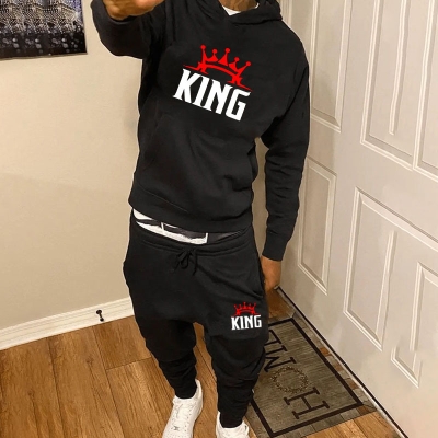 King Printed Hoodie Set