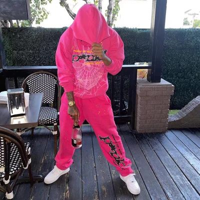 Street Pink Hoodie + Sweatpants Two-Piece Set
