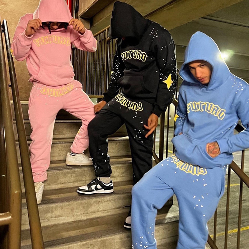 Y2k Hip Hop Street Hoodie + Sweatpants Two Piece Set