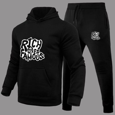 Rich Over Famous Printed Hoodies+Sweatpants Suit