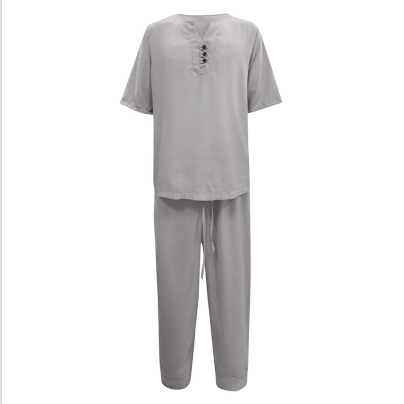 V-neck Shirt + Capri Pants Casual Two-piece Set