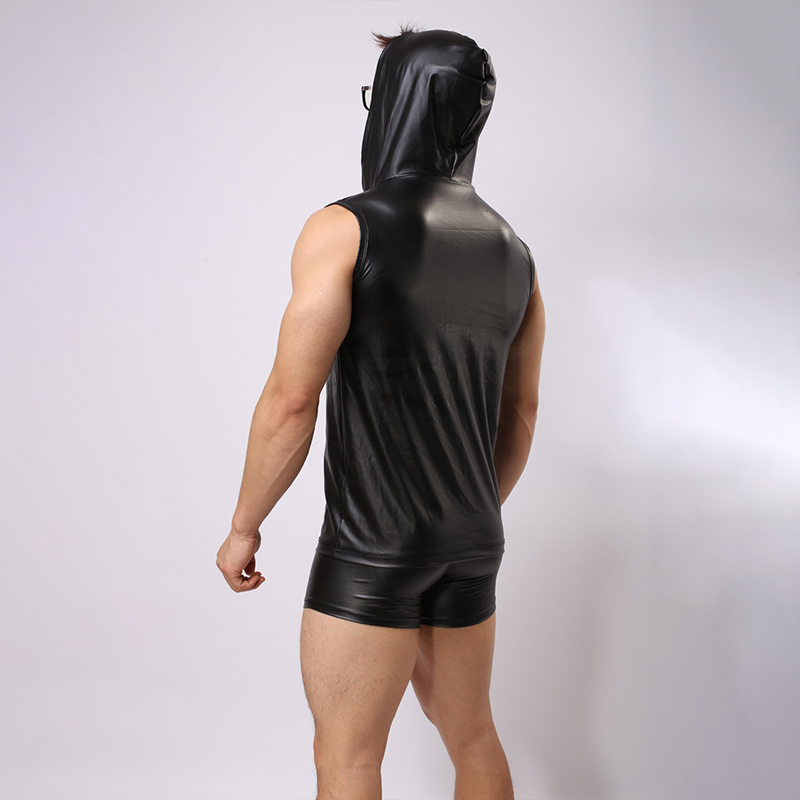 Men's Faux Leather Vest Set