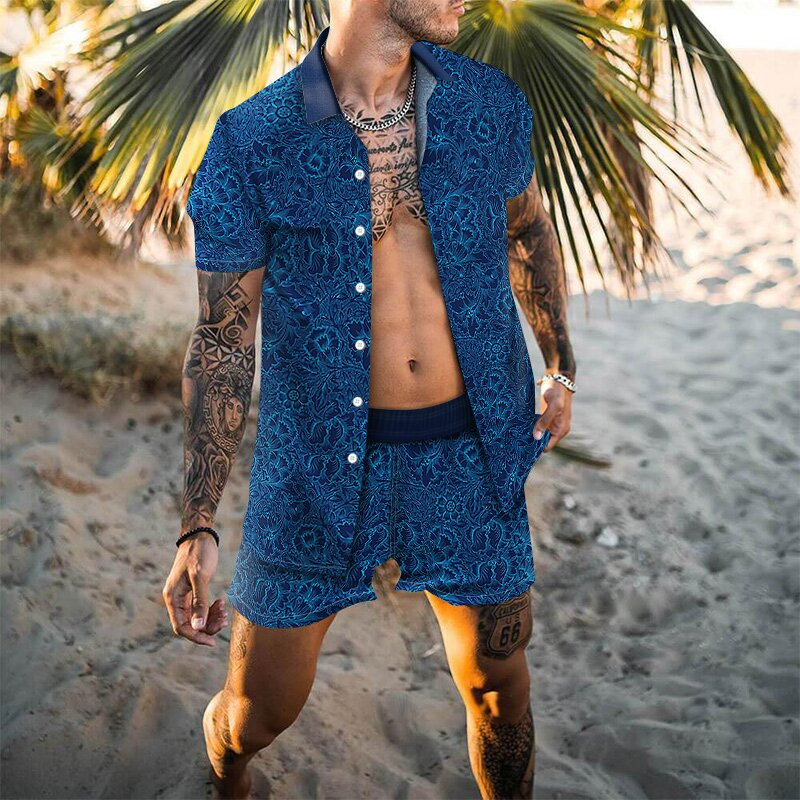 Casual Shirt Shorts Beach Suit