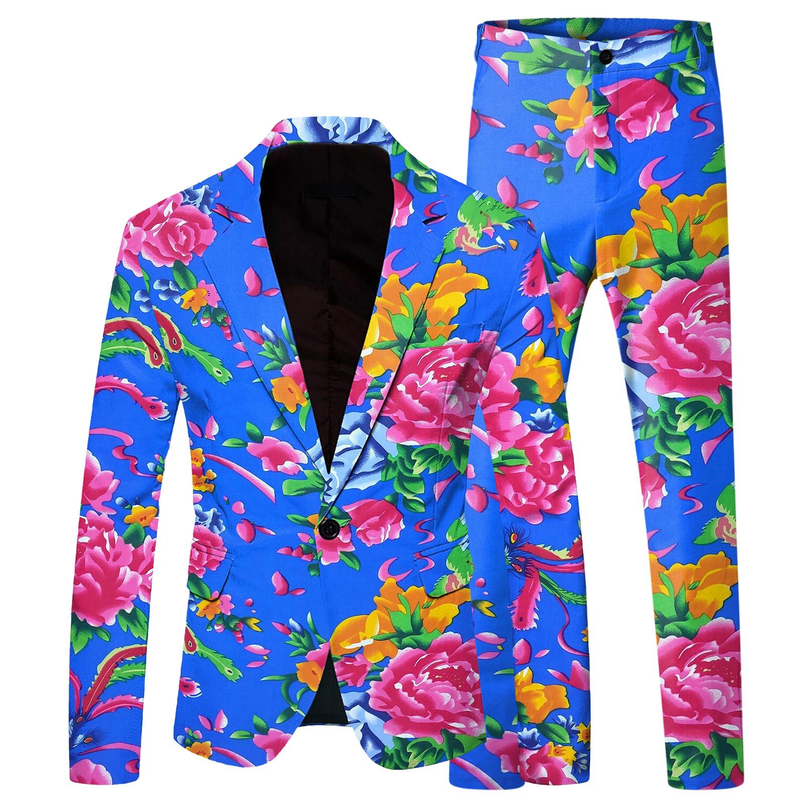 Chinese Style Northeast Large Flower Suit - Helloice Apparel