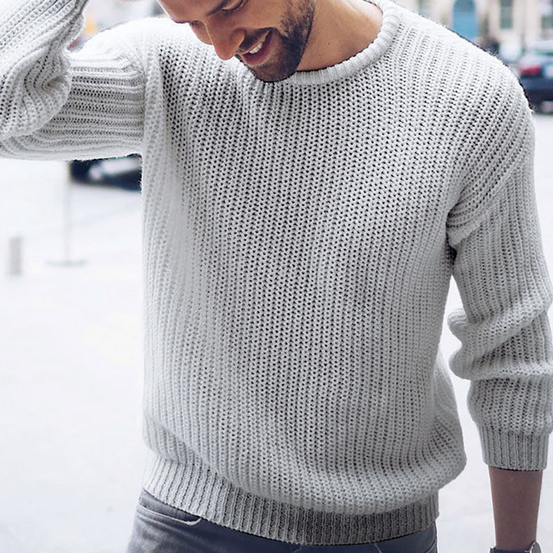 Solid Color Casual Knit Sweater