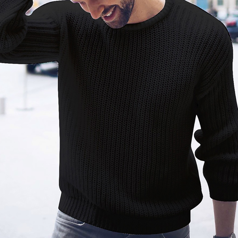 Solid Color Casual Knit Sweater