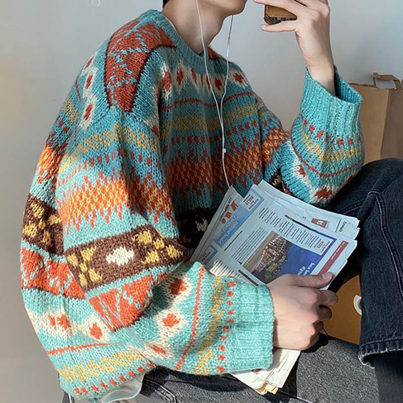 Fashion Print Trend Knit Sweater