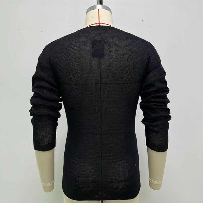 Men's V Veck Long Sleeved Thin Bottoming Sweater