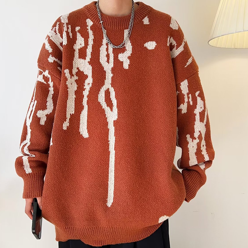 Casual Tie-Dye Contrast Sweater