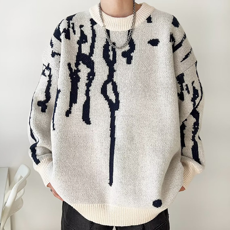 Casual Tie-Dye Contrast Sweater