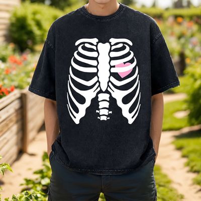 Unisex Retro Skeleton Skull Print T-Shirt