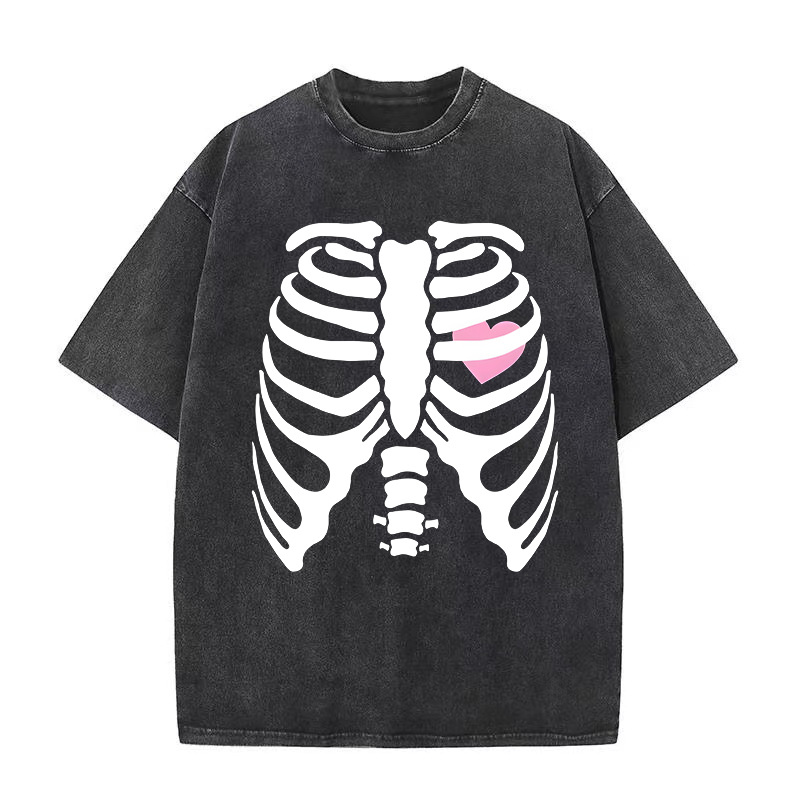 Unisex Retro Skeleton Skull Print T-Shirt