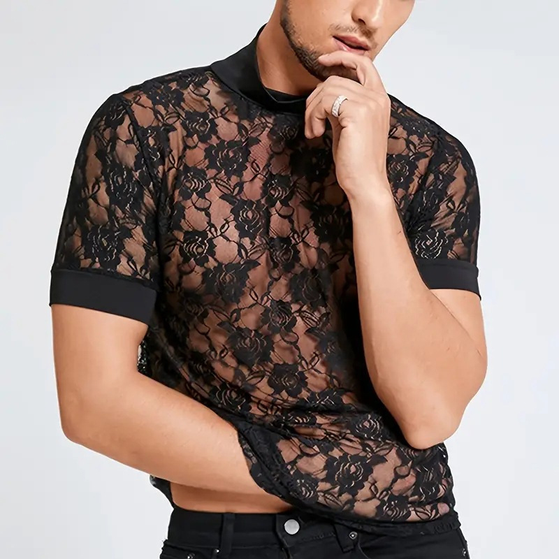 Rose Lace Short Sleeve T-Shirt