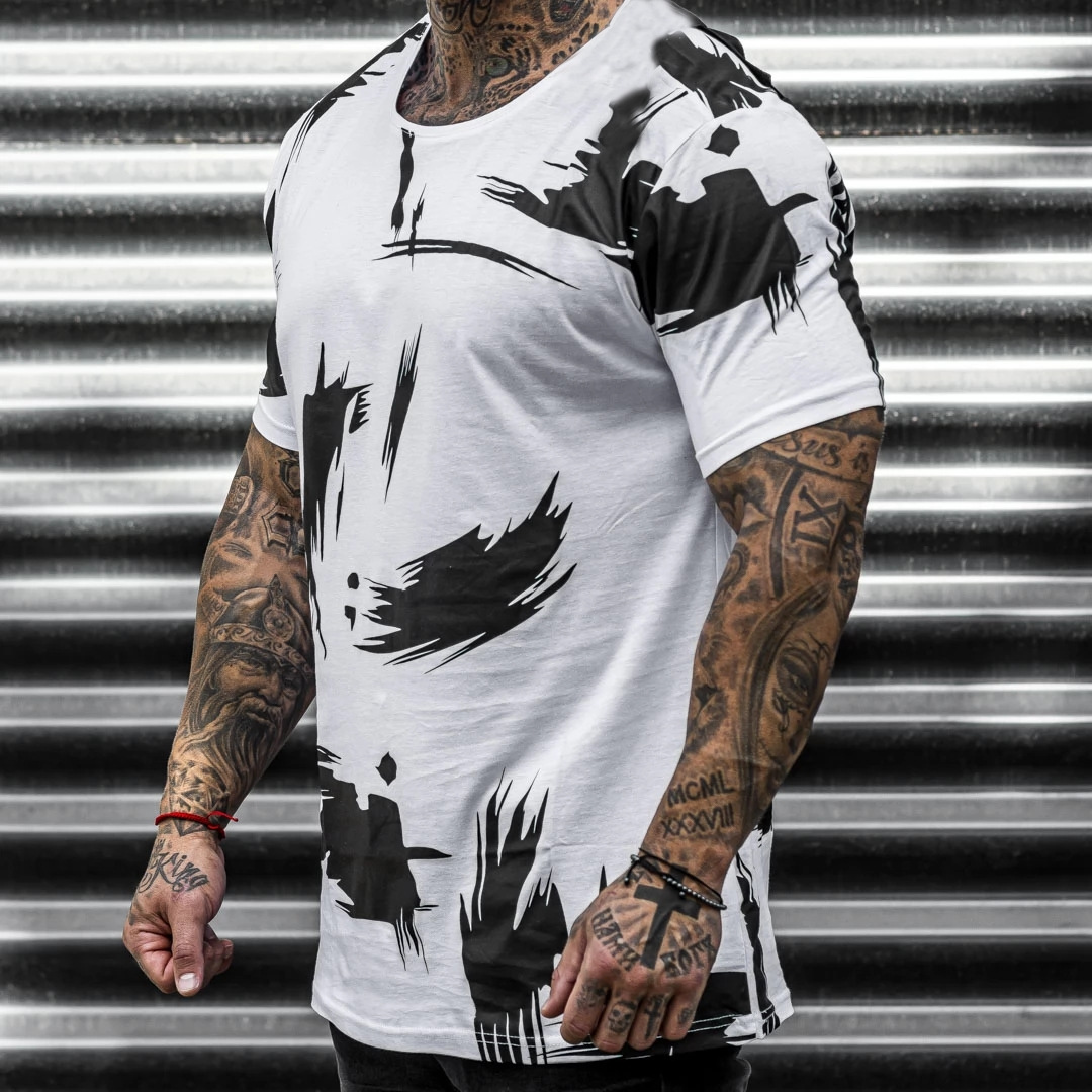 Short Sleeve Graffiti Print T-Shirt