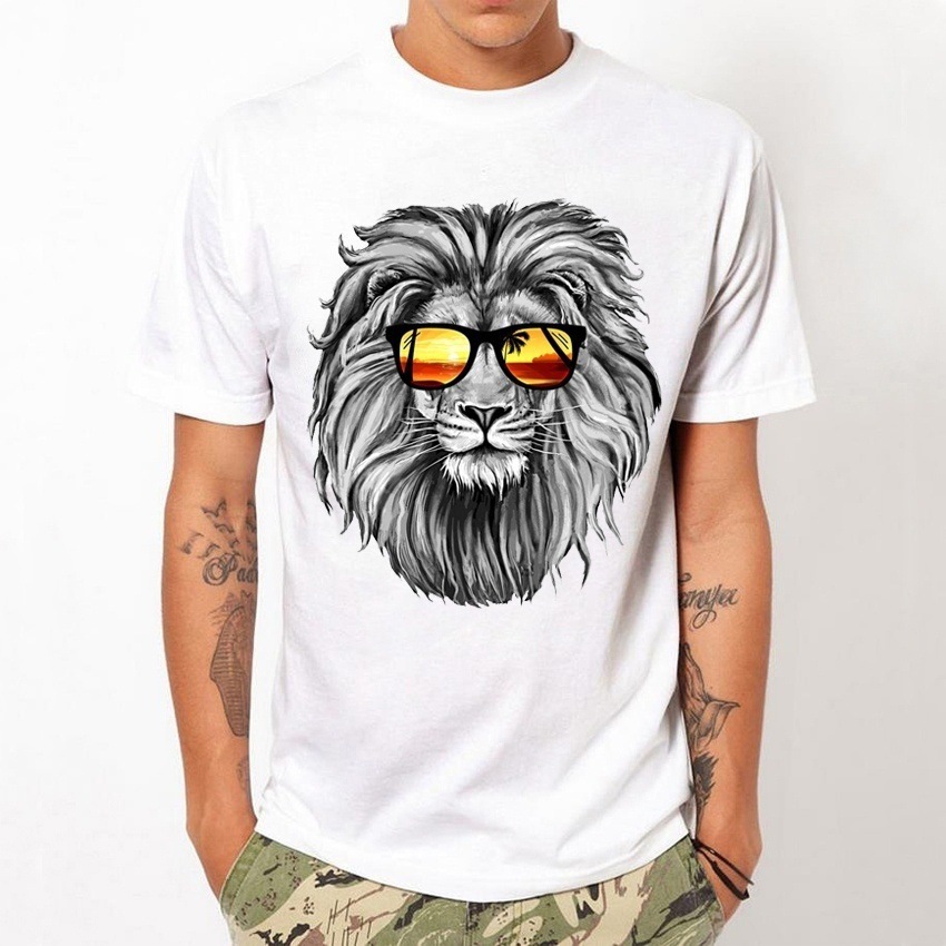 Fashion Tops Cool Lion Print T-Shirt