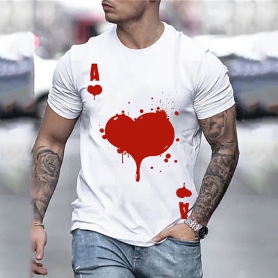 Trendy Playing Card Print Short-sleeved T-shirt