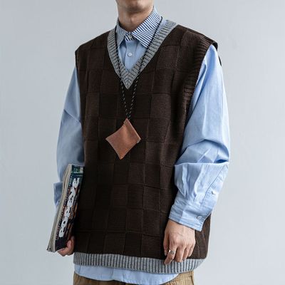 Preppy Style Knitted Vest