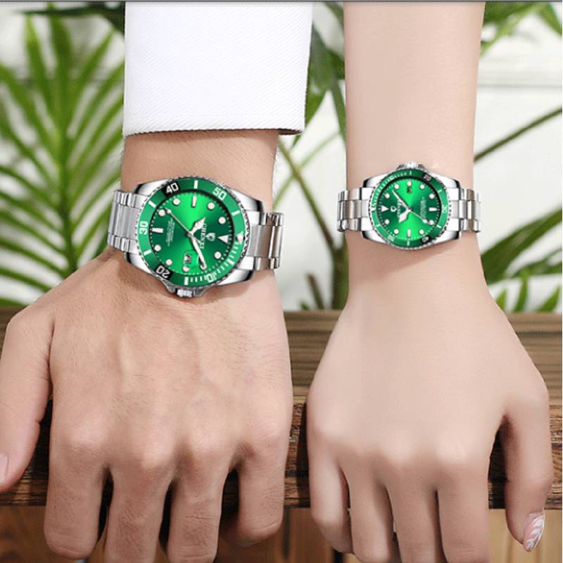Couples Quartz Luminous Table Stainless Steel Watches