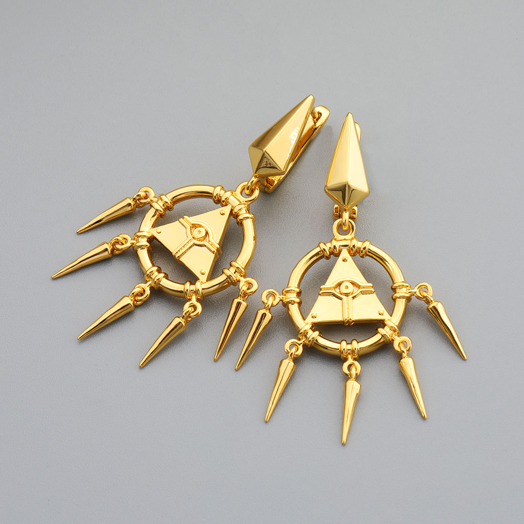 Women's Unique Eye of Horus Dangle Earrings in Gold