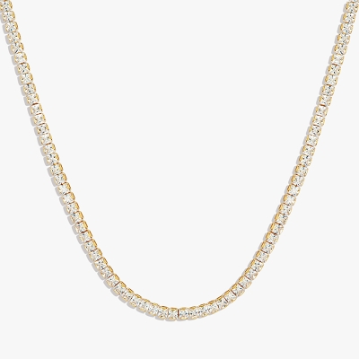 Iced 5mm Women Tennis Chain Necklace in Gold