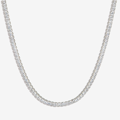 Iced 5mm Women Tennis Chain Necklace in White Gold