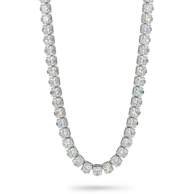 Iced 5mm Women Tennis Chain Necklace in White Gold