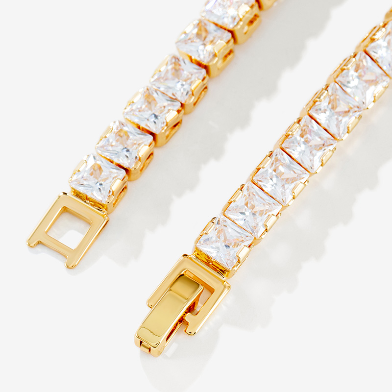 Iced 5mm Women Tennis Chain Bracelet in Gold