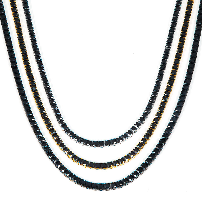 5mm Black Stones Women Tennis Chain