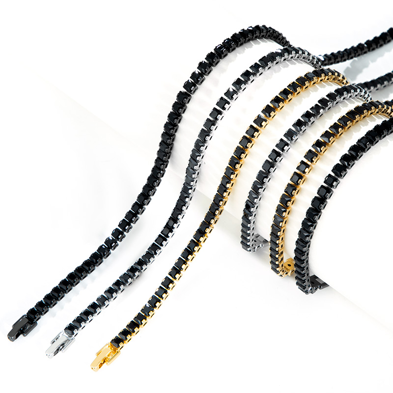 5mm Black Stones Women Tennis Chain