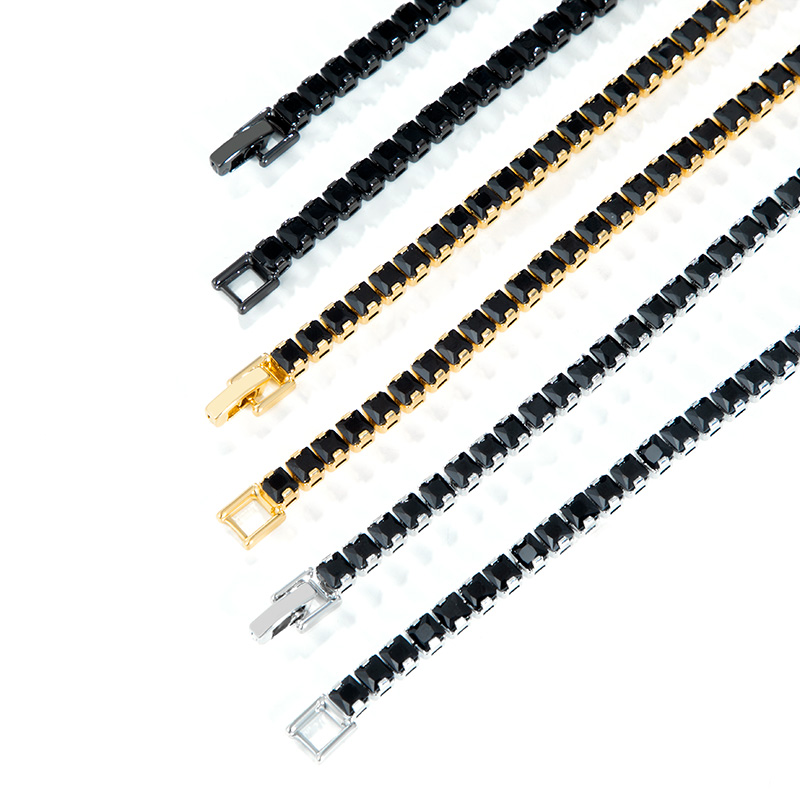 5mm Black Stones Women Tennis Chain