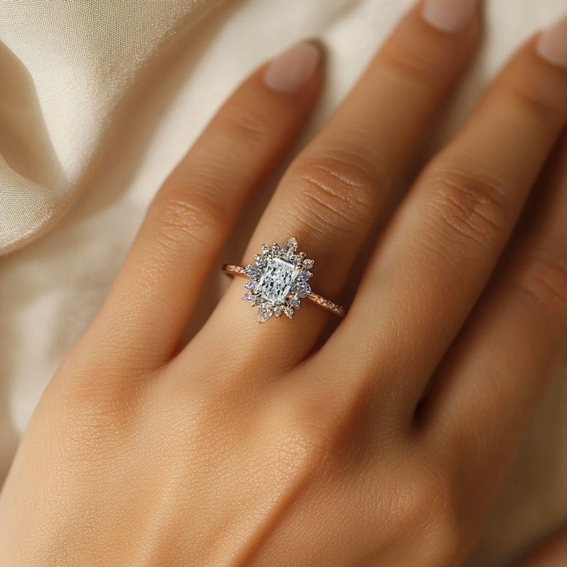 1.88CT Oval & Round Cut VVS Moissanite S925 Silver Engagement Ring 1.88CT Oval & Round Cut VVS Moissanite S925 Silver Engagement Ring