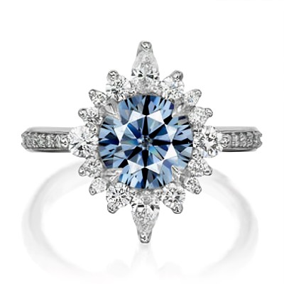 Blue Sapphire Brilliant Round Cut Engagement Ring