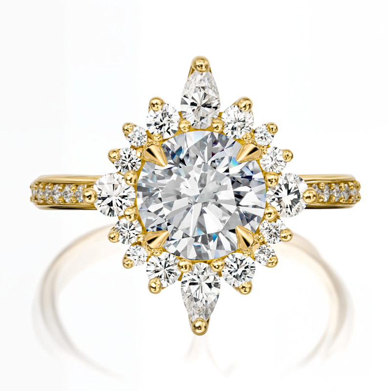 1.28CT Round Cut VVS Moissante S925 Silver Engagement Ring