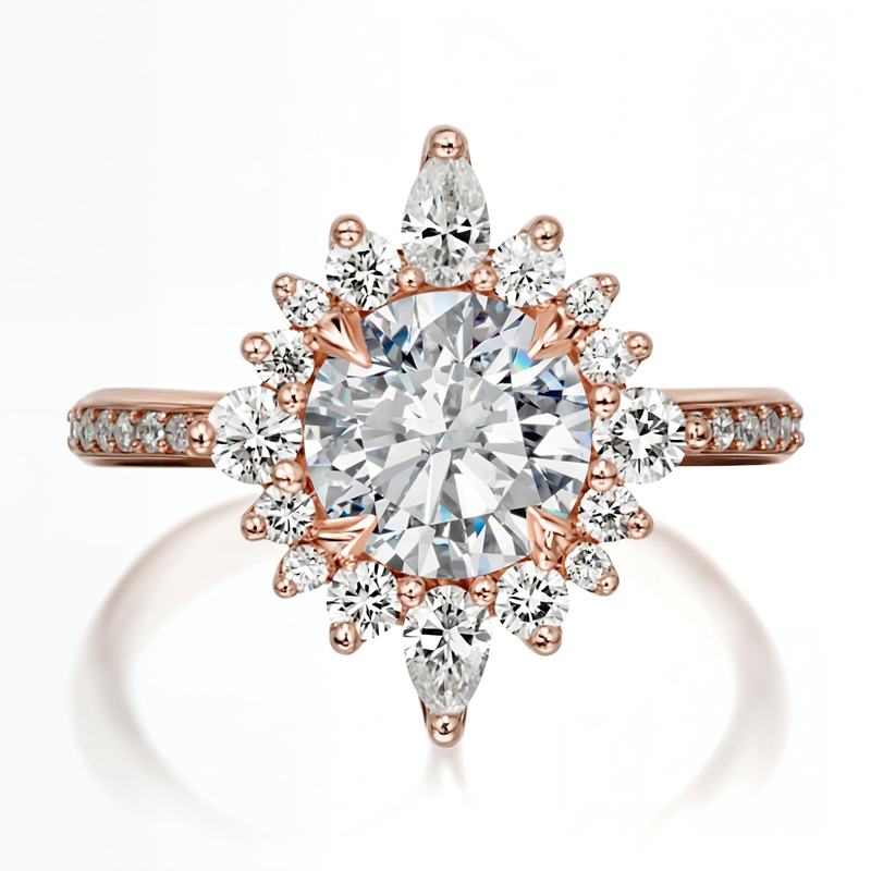 1.28CT Round Cut VVS Moissante S925 Silver Engagement Ring