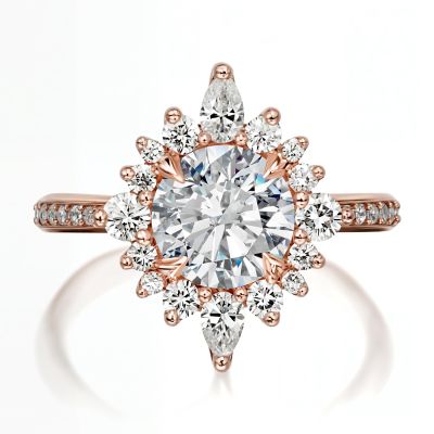1.28CT Round Cut VVS Moissante S925 Silver Engagement Ring