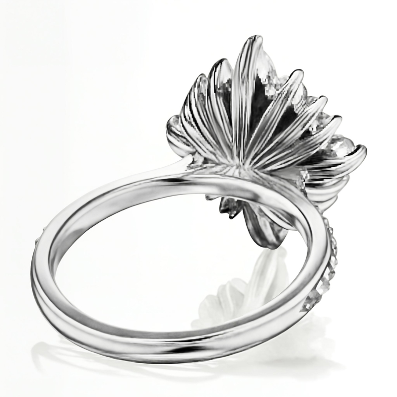 1.28CT Round Cut VVS Moissante S925 Silver Engagement Ring