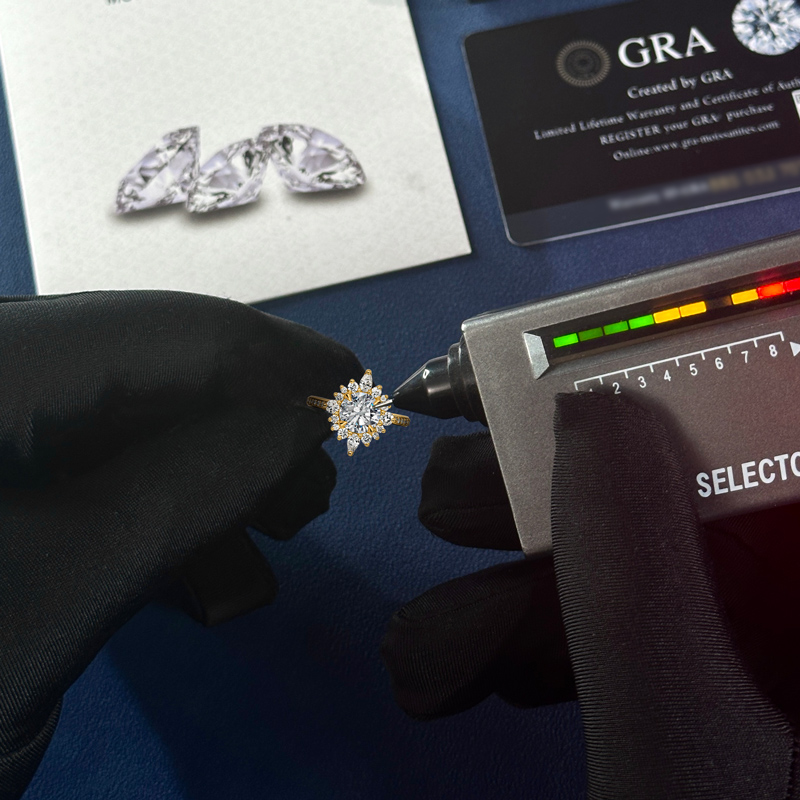 1.28CT Round Cut VVS Moissante S925 Silver Engagement Ring