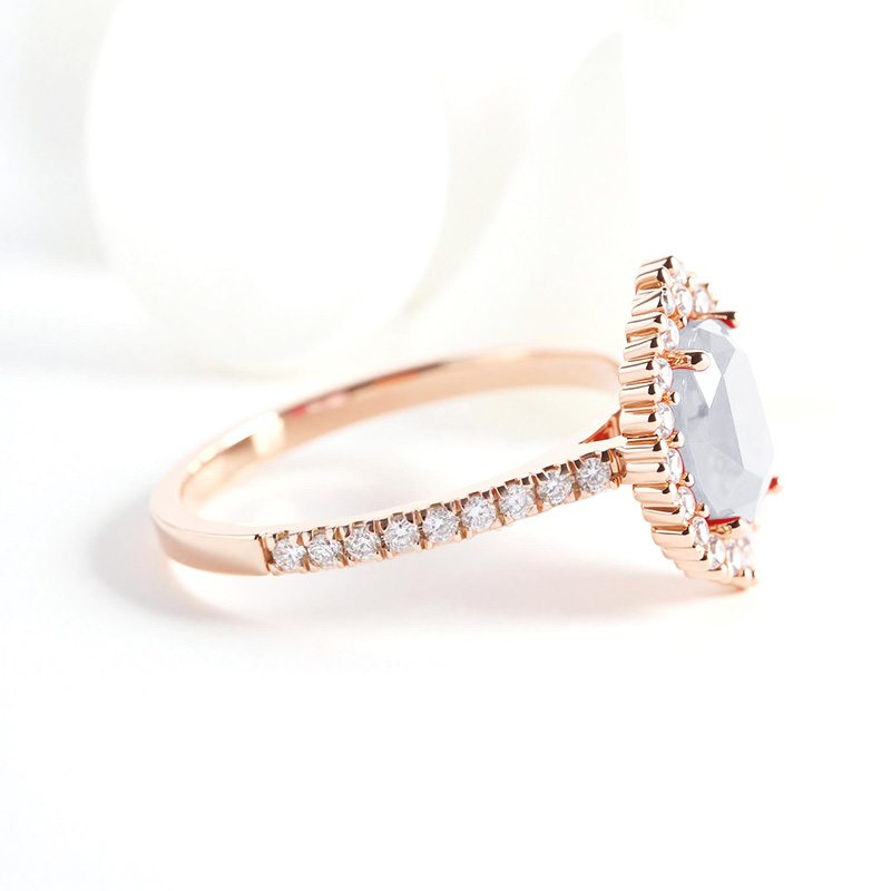 3.22CT Oval & Round Cut VVS Moissanite S925 Silver Engagement Ring